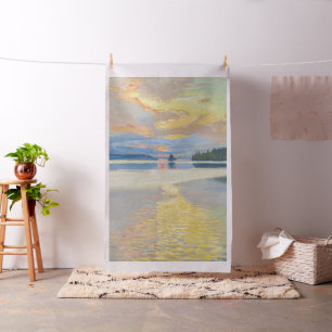 Akseli Gallen-Kallela - Sunset over Lake Ruovesi Fabric