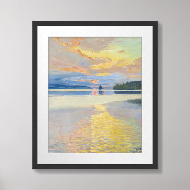 Akseli Gallen-Kallela - Sunset over Lake Ruovesi Framed Art (Framed Front)