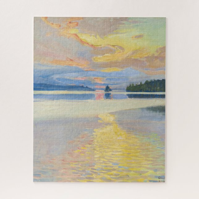 Akseli Gallen-Kallela - Sunset over Lake Ruovesi Jigsaw Puzzle (Vertical)