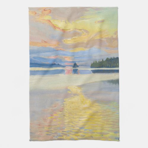 Akseli Gallen_Kallela _ Sunset over Lake Ruovesi Kitchen Towel