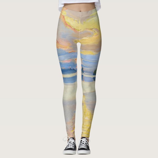 Akseli Gallen-Kallela - Sunset over Lake Ruovesi Leggings (Front)