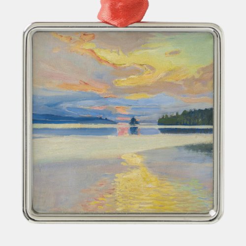 Akseli Gallen_Kallela _ Sunset over Lake Ruovesi Metal Ornament