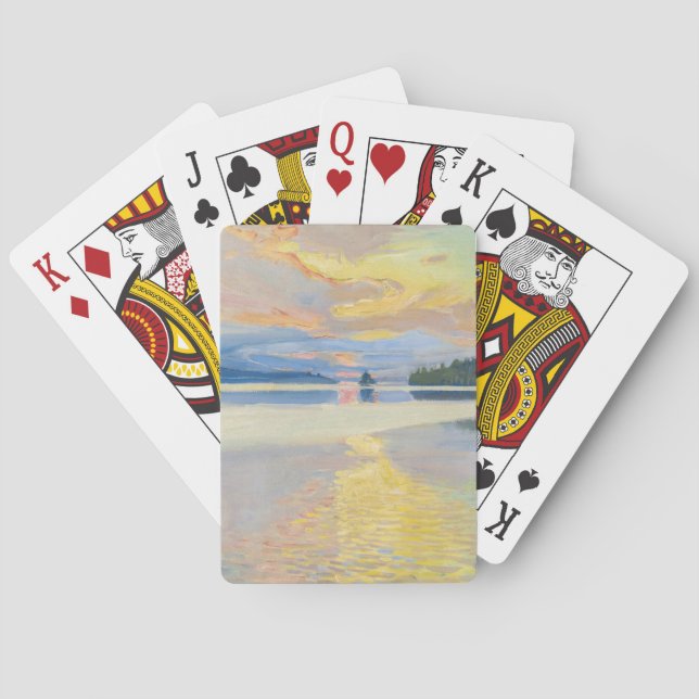 Akseli Gallen-Kallela - Sunset over Lake Ruovesi Poker Cards (Back)