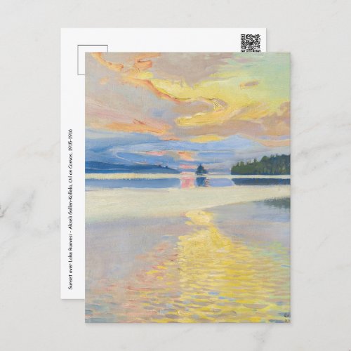 Akseli Gallen_Kallela _ Sunset over Lake Ruovesi Postcard