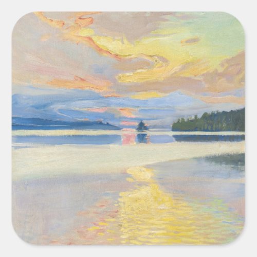 Akseli Gallen_Kallela _ Sunset over Lake Ruovesi  Square Sticker