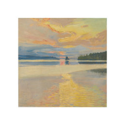 Akseli Gallen-Kallela - Sunset over Lake Ruovesi Wood Wall Art