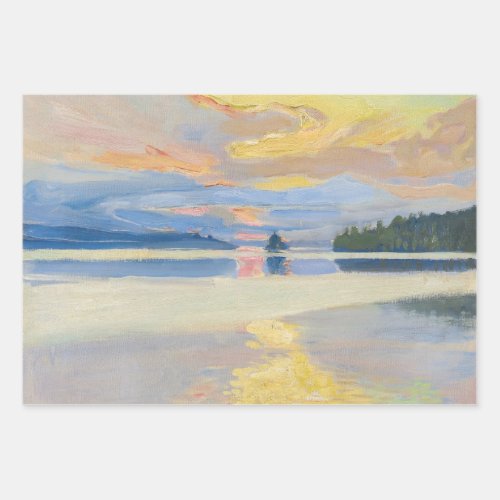 Akseli Gallen_Kallela _ Sunset over Lake Ruovesi Wrapping Paper Sheets