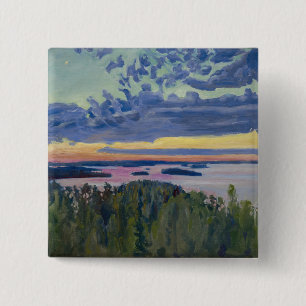 Akseli Gallen-Kallela - View over a Lake at Sunset Button