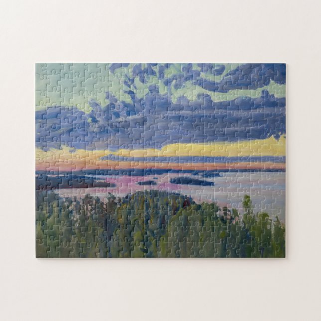Akseli Gallen-Kallela - View over a Lake at Sunset Jigsaw Puzzle (Horizontal)