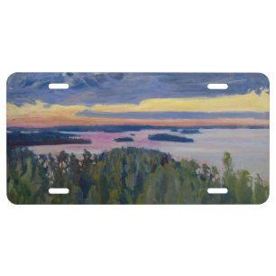 Akseli Gallen-Kallela - View over a Lake at Sunset License Plate