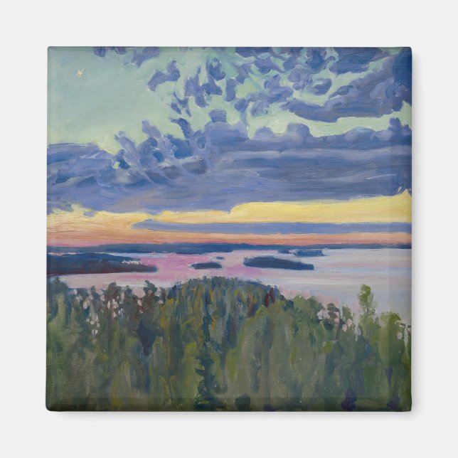 Akseli Gallen-Kallela - View over a Lake at Sunset Magnet (Front)
