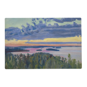 Akseli Gallen-Kallela - View over a Lake at Sunset Placemat