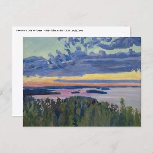 Akseli Gallen_Kallela _ View over a Lake at Sunset Postcard