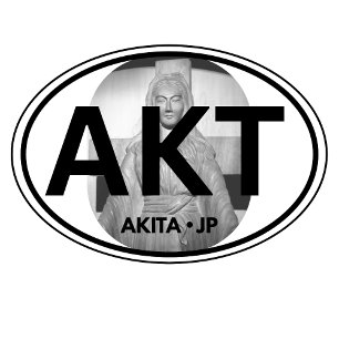 “AKT Akita • JP” Car Magnet–European Oval Style Magnet
