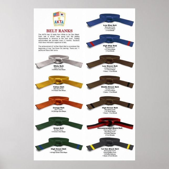 AKTA Belt Rank Poster (Front)