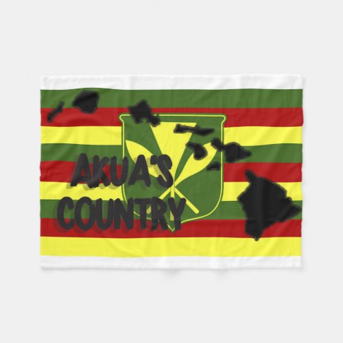 Akuas Country Kanaka Maoli Flag Fleece Blanket