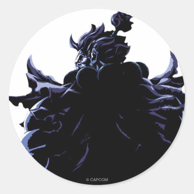Akuma Back 2 Classic Round Sticker (Front)