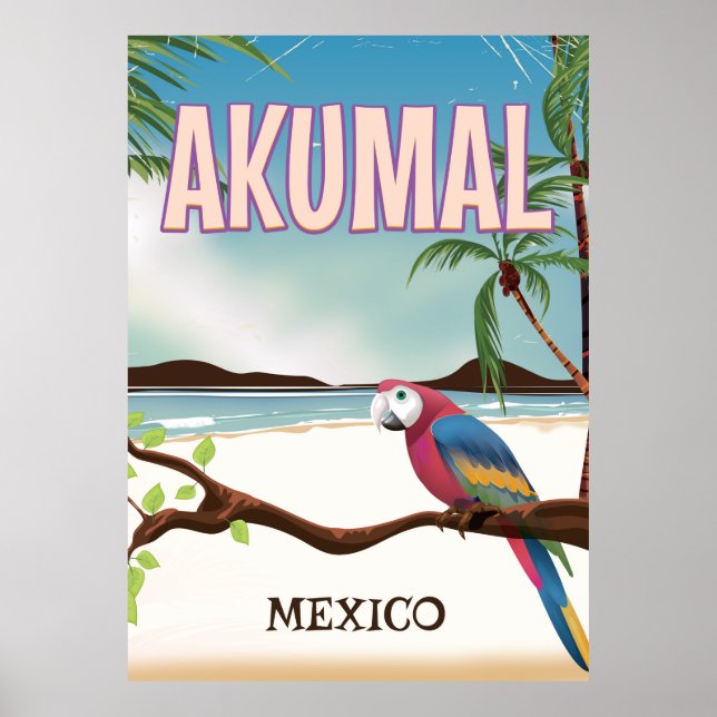 Akumal Mexico Beach travel postr Poster (Front)