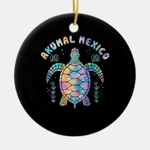 Akumal Mexico Sea Turtle Ceramic Ornament