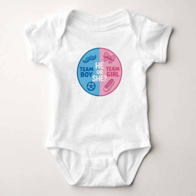 Akvarell Blommig Baby Gender Reveal Pojke eller Fl Bodysuit (Front)