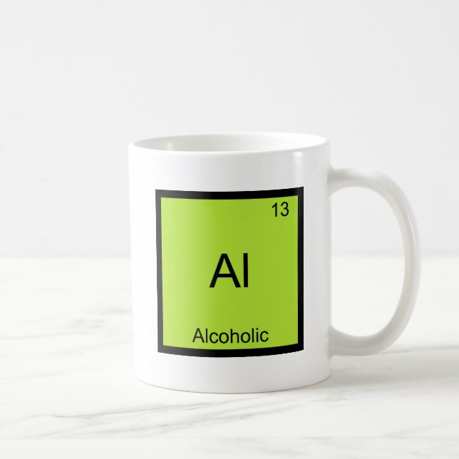 Al - Alcoholic Chemistry Element Symbol Funny Coffee Mug (Right)
