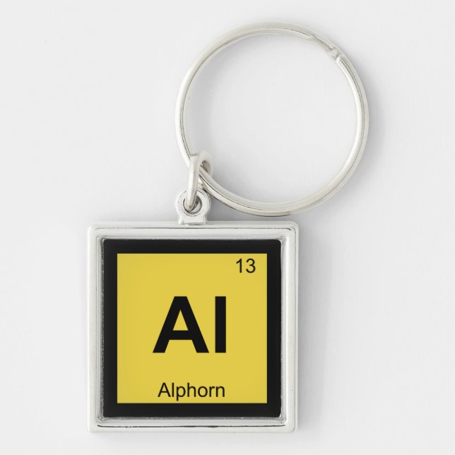 Al - Alphorn Music Chemistry Periodic Table Symbol Keychain (Front)