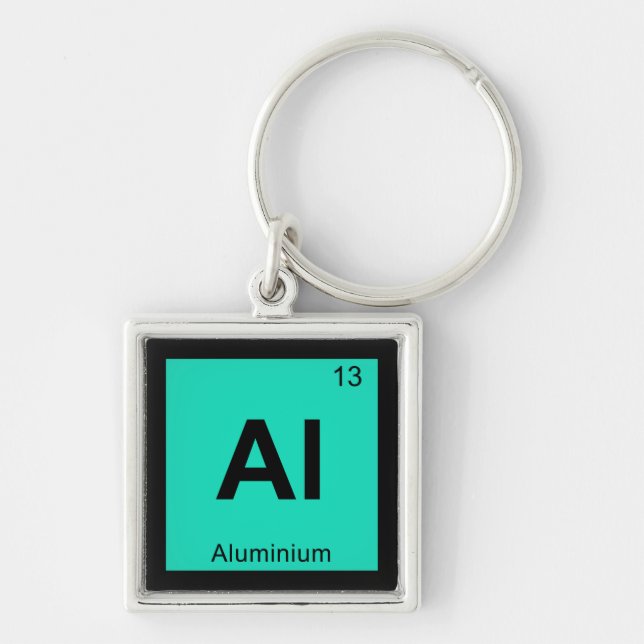 Al - Aluminium Chemistry Periodic Table Symbol Keychain (Front)
