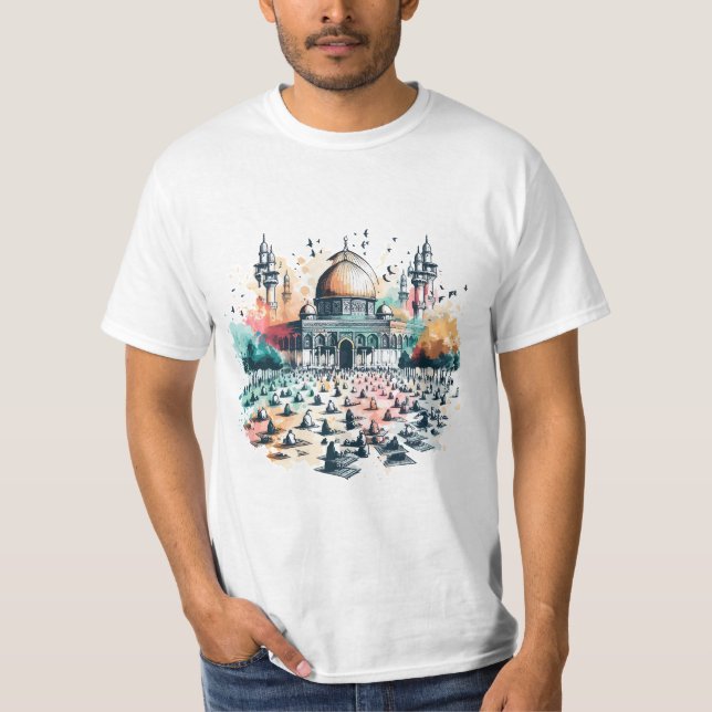 Al-Aqsa Mosque, Save Gaza, Palestine Save T-Shirt (Front)