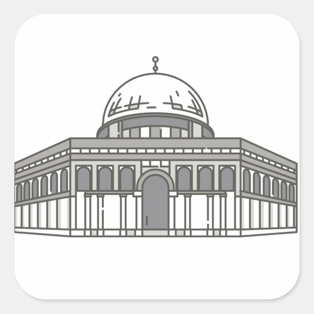Al aqsa mosque World Landmark Square Sticker (Front)