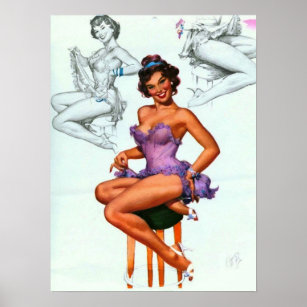 Al Buell Vintage Pin Up Girls (Poster) Poster