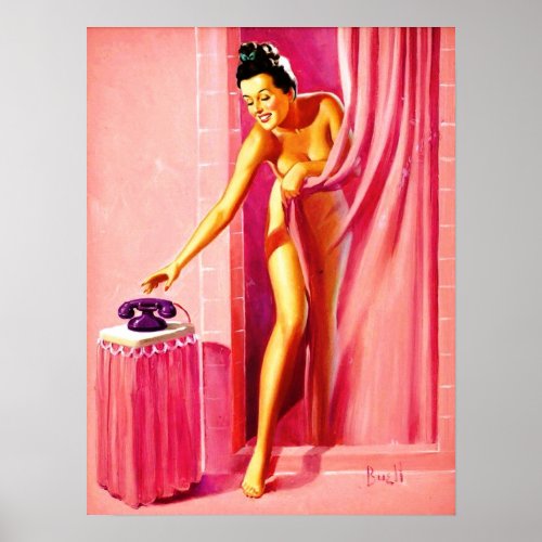 Al Buell Vintage Pin Up Girls Poster Poster