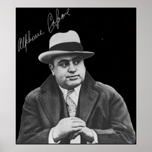 Al Capone Reproduction Signature Merchandize Poster