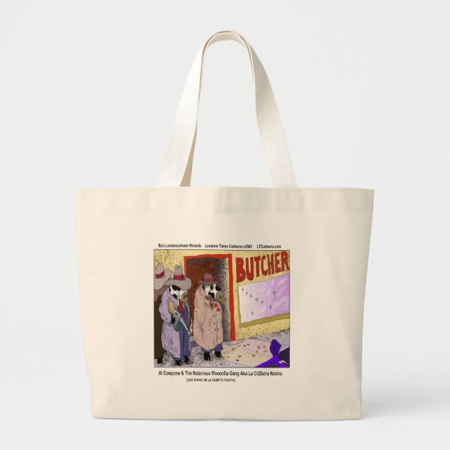 Al Cowpone & The Moofia Gang Funny Cows Large Tote Bag (Front)