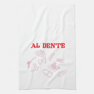 Al Dente Pink and Red Kitchen Towel