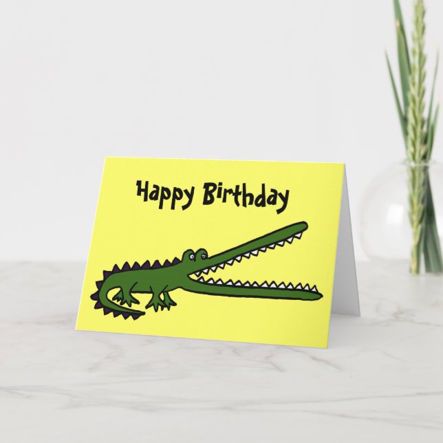 AL- Funny Crocodile Birthday Card (Front)