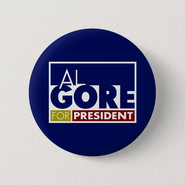 Al Gore for President V1 Pinback Button (Front)