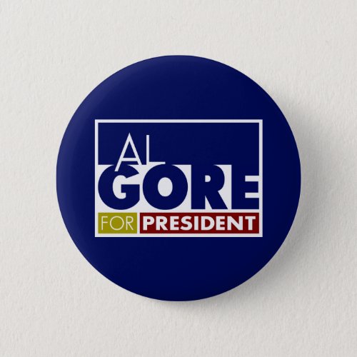 Al Gore for President V1 Pinback Button