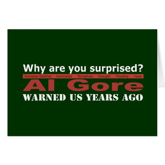 Al Gore Warned Us Cards (Front Horizontal)