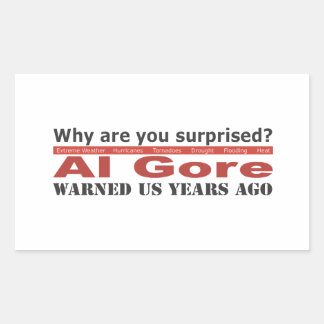 Al Gore Warned Us Rectangular Sticker