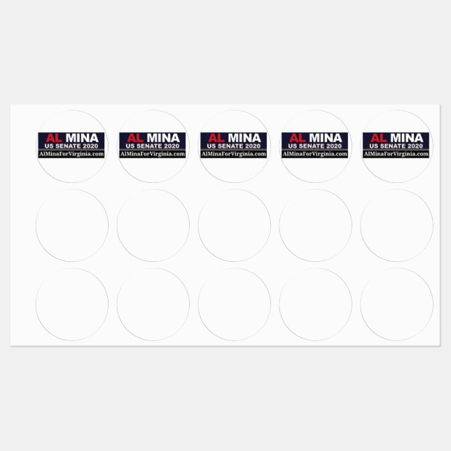 Al Mina US Senate Merchandise Labels (Sheet)