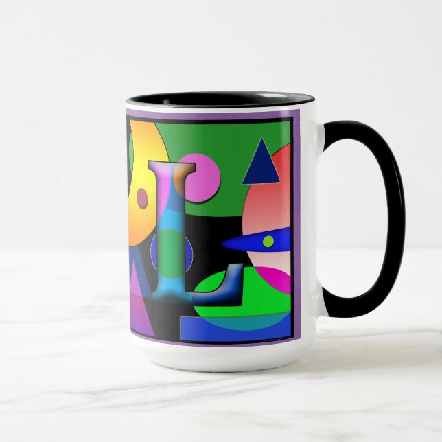 "AL" monogram coffee mug 15 oz (Right)