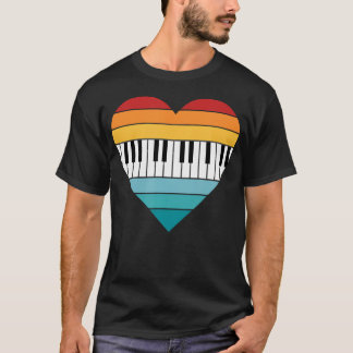 al Piano Keyboard Retro Striped Piano T-Shirt