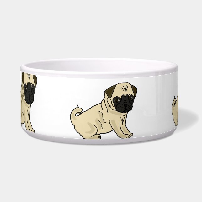 AL- Pugs Cartoons Water Bowl (Front)
