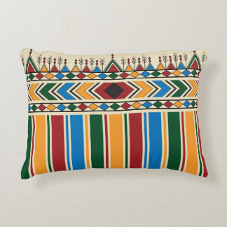 Al-Qatt Al-Asiri inspired geometric pattern. Accent Pillow