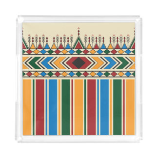 Al-Qatt Al-Asiri inspired geometric pattern. Acrylic Tray