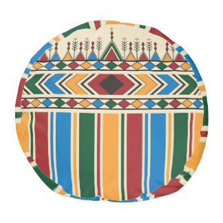 Al-Qatt Al-Asiri inspired geometric pattern. Pouf