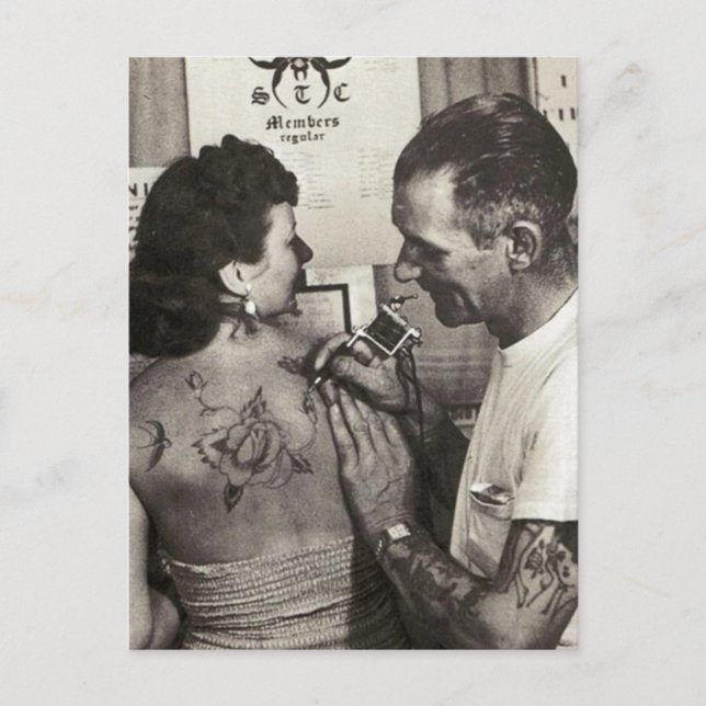 Al Shieferly tattoos Rose Postcard (Front)