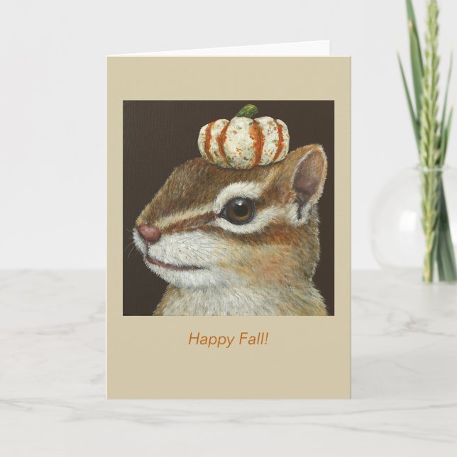 Al the chipmunk and pumpkin fall card (Front)
