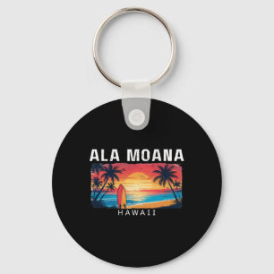 Ala Moana Beach Hawaii Men Women Surfing _1  Keychain