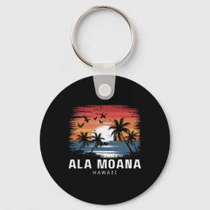 Ala Moana Beach Hawaii Surfing Surfer  Keychain